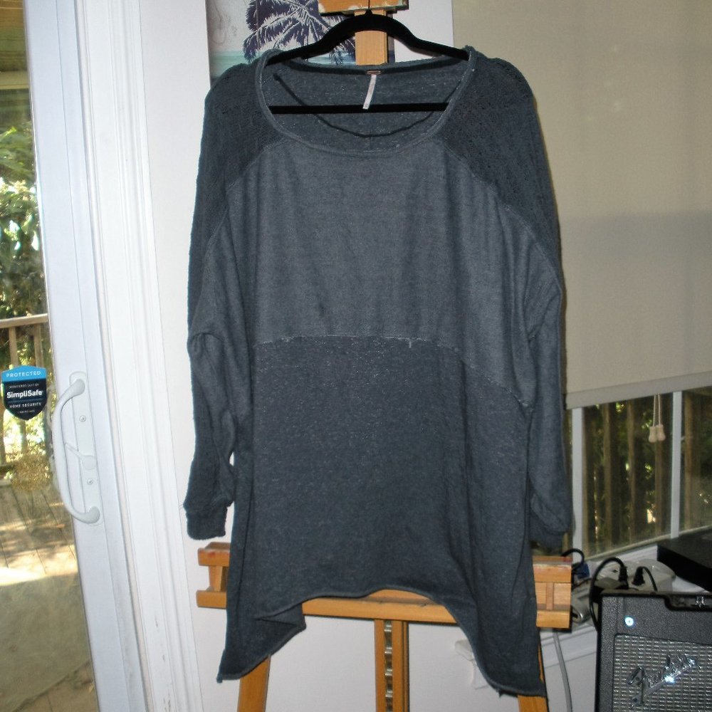 Free People Oversized Tunic Steely Blue SZ XS